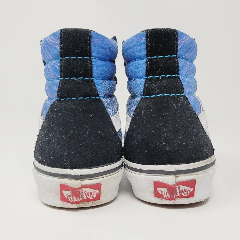 VANS High Top Shoes Women's Sz 5.5 M Sk8m Shark week Hi X Black Blue Sneakers